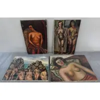 Manuel Boccini, Nu Rouge, 4 Oils on Canvas of Nudes