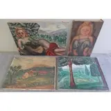 Manuel Boccini, Tosca et Favory Paysage Caduere.., 4 Oils on Canvas