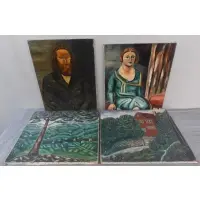Manuel Boccini, Hypocrite (portrait of a man), 4 Oils on Canvas