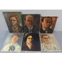 Manuel Boccini, Untitled, 6 Oil on Canvas Portraits