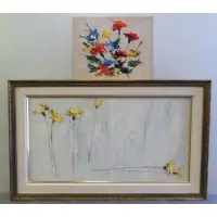 Garofani Sparsi (Scattered Carnations) by Ivan Mosca, Two 1960's Oils/Canvas of Flowers, sold Jun 2013