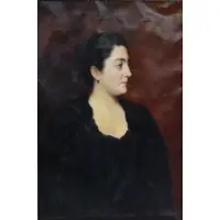 Banulesen, , Al, 19th C. Oil on Canvas of a Beauty
