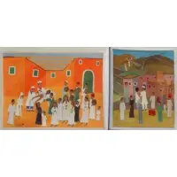 Said Ait Youssef, Untitled, Two Signed Gouache on Paper