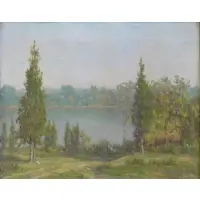Silas Dustin, Silas S. Dustin, American - California, 1855 - 1940, Oil on Canvas Spring Landscape