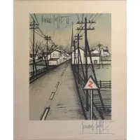 La Route. by Bernard Buffet, Lithograph "La Route." Pencil signed lower right, sold Jun 2013