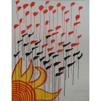 Untitled by Alexander Calder, Lithograph with Small Sun & Flags, sold Jun 2013