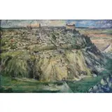 Agustin Hernandez Sanz, Agustin Hernandez Sanz, Spanish, b, Oil/Canvas of a Hilltop Village