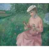 François Gall, Francois Gall, Hungarian-French, 1912 - 1987, Oil on Canvas of a Woman in a Garden