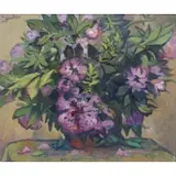 Paul-Elie Gernez, Bouquet de Fleurs., 1915 Oil on Canvas "Bouquet de Fleurs." Signed and dated upper left