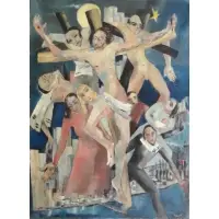 Frederick Franck, Urban Crucifixion., Oil on Canvas "Urban Crucifixion." Signed lower right