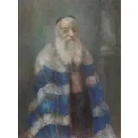 Marvin Cherney, Man with a Prayer Shawl., Oil on Canvas "Man with a Prayer Shawl." Signed upper right