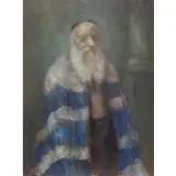 Marvin Cherney, Man with a Prayer Shawl., Oil on Canvas "Man with a Prayer Shawl." Signed upper right