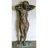 Eric Parks, Eric Vernon Parks, American, b, Bronze of a Nude Tying Her Hair