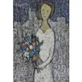 ??uro Pulitika, Croatian, 1922 - 2006 by Ãuro. Oil on Canvas "Nevjesta" Pulitika, sold May 2013
