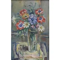 Isaac Païles, Floral Still Life, Oil on Canvas