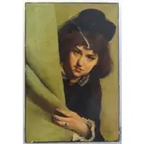 Adolf G Schlabitz, Adolf Gustav Schlabitz, German, 1854-1943, Oil on Canvas of Peering Boy