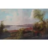 August Becker, Chatham Grounds Showing Docks and Fort Pitthill October 1845., Oil on Canvas