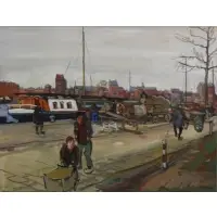 Emil Rizek, Hafen Von Rotterdam., Tempera on Paper