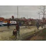 Emil Rizek, Hafen Von Rotterdam., Tempera on Paper