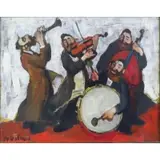 Adolf Adler, Quartet., Oil on Canvas "Quartet." Signed in Hebrew lower left