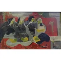 Isaac Lane Muse, Modernist O/C of Four Cloaked Figures