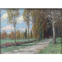 Samuel Harkness McCrea, Samuel Harkness McCrea, American, 1867 - 1941, Oil on Canvas Spring Landscape with Figure