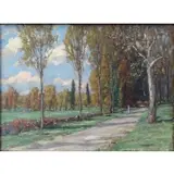 Samuel Harkness McCrea, Samuel Harkness McCrea, American, 1867 - 1941, Oil on Canvas Spring Landscape with Figure