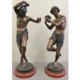 Francisque Joseph Duret, One figure playing castanets and the other a tambourine, 2 Bronze Dancers