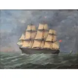 Eduordo Martino, Lizzie Drew., Oil on Canvas of a Ship