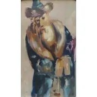 Ilya Schor, Unsigned, Gouache of a Rabbi