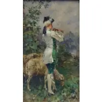 Frederick H Kaemmerer, O/C of a Shepherd Boy with Flock