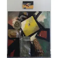 Giuseppi Napoli, Mossolov (The Iron Foundry), Two Mixed Media Works on Wood