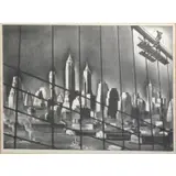 Through Brooklyn Bridge Cables. by Louis Lozowick, Lithograph "Through Brooklyn Bridge Cables." Pencil signed lower right, sold Mar 2013