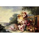 Mary Vonne, Mary Vonne, 20th C. From a Great Neck, NY home, Oil/Canvas Scenic Floral Still Life