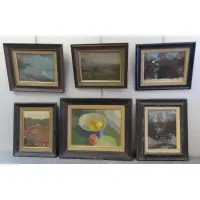 Richard Stalter, Untitled, 6 Oils on Masonite or Board