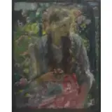 Walter Otto Beck, Untitled, Pastel of a Beauty in a Garden