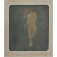 Edvard Munch, Unsigned, Mezzotint with Aquatint & Drypoint of a Standing Female Nude