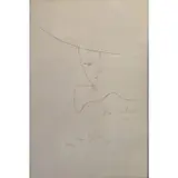 Jean Cocteau, Untitled, Lithograph of a Face with Hat