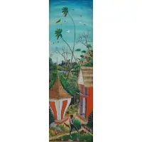 Paulius Vital, Paulius Vital, Haitian, b, Oil on Masonite of Haitian Village Signed lower left