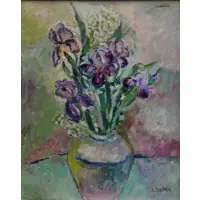 Jehudith Sobel, O/C Floral Still Life