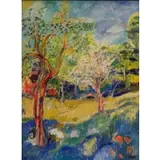 Jehudith Sobel, Jehudith Sobel, Polish - Israeli, b, Oil on Canvas Landscape