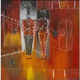 Michael Lotenero, Surreal Figures, Modernist Oil on Board