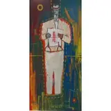 Michael Lotenero, Lafond Gallery, Pittsburgh, PA label verso, Modernist Oil on Canvas of an Oilman