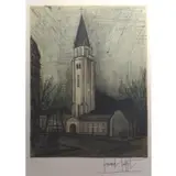 Bernard Buffet, Untitled, Lithograph of a Church