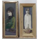 Marcello Boccacci, Untitled, 2 Oils on Board of Figures