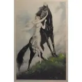 Louis Icart, Youth, Color Drypoint Etching