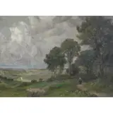 Alois Arnegger, O/C Landscape with Figure