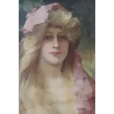 John Henry Witt, John Henry Witt, American - New York, 1840-1901, Watercolor of a Beauty