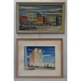 Salvator La Susa, Two Works, Oil on canvas street scene, signed lower right