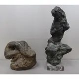 Raimonodo Puccinelli, Untitled, 2 Modernist Bronze Female Figures